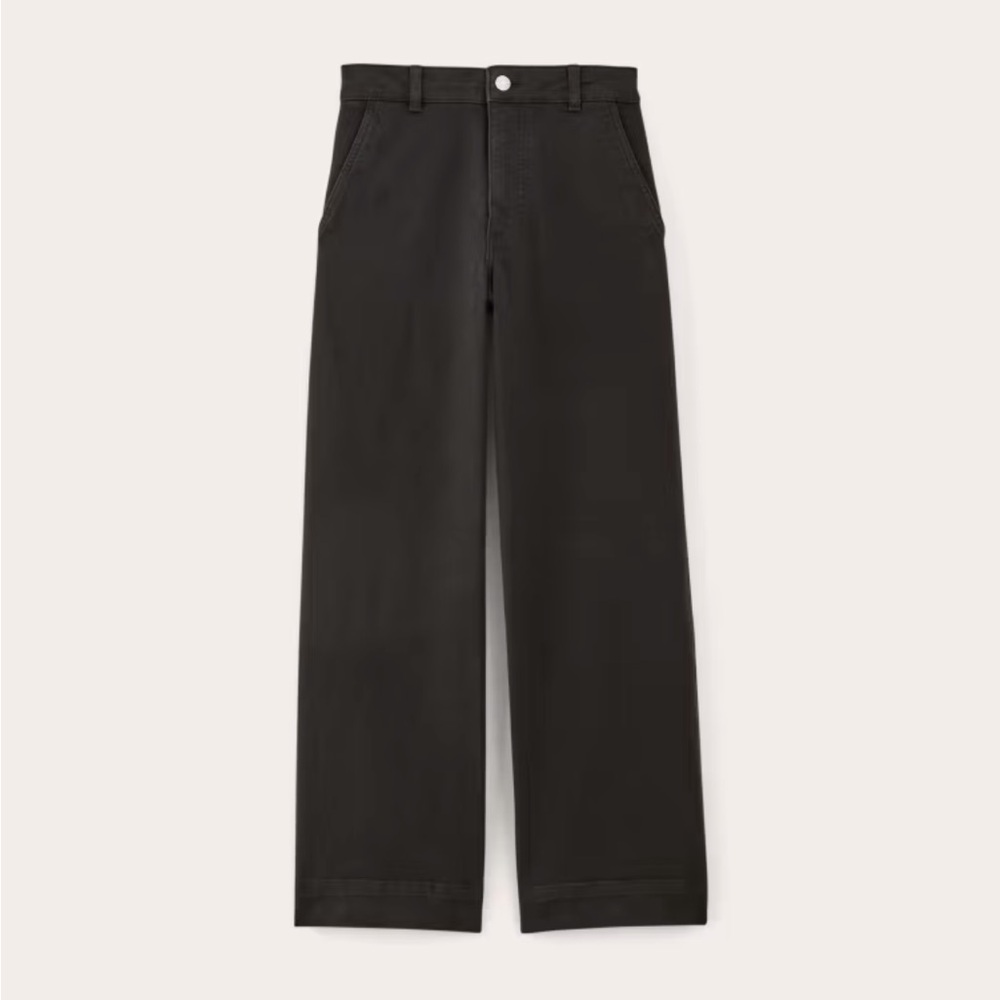 Everlane black utility wide leg pant size 0